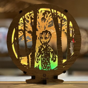 Li-Go 23613/DUB2 - Décoration de table LED dimmable LED/12W/230V 20x22 cm chêne/Grut