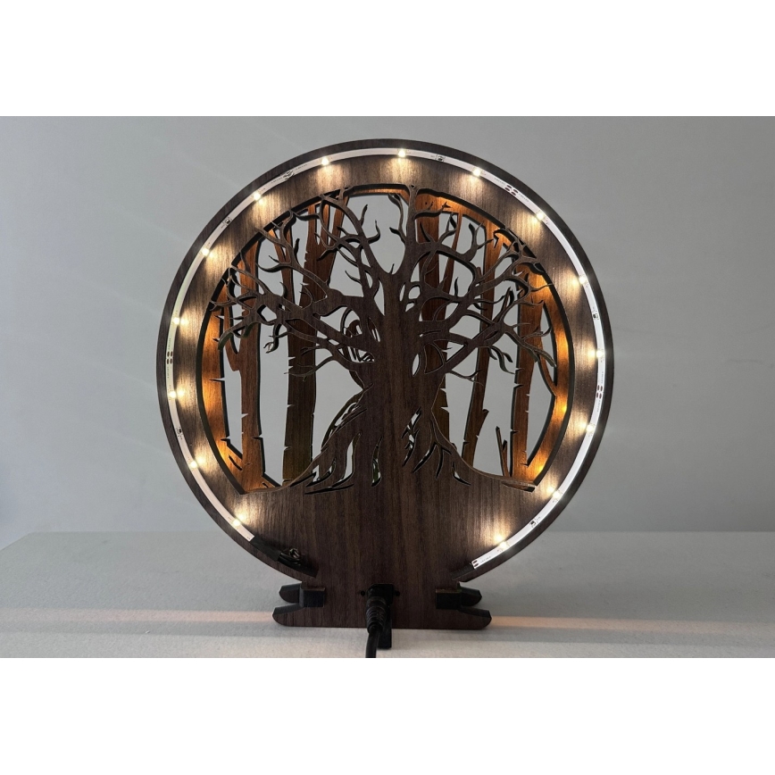 Li-Go 23613/DUB2 - Lampe décorative de table LED dimmable/12W/230V 20x22 cm chêne/Grut