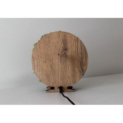 Li-Go 23625/DUB2 - Décoration de table LED dimmable LED/12W/230V 20x22 cm chêne/écureuil recouvert de mousse