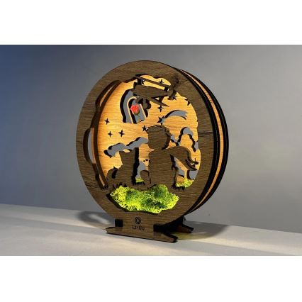 Li-Go 23634/DUB2 - Lampe de table décorative dimmable à LED LED/12W/230V 20x22 cm chêne/Le Petit Prince et sa rose