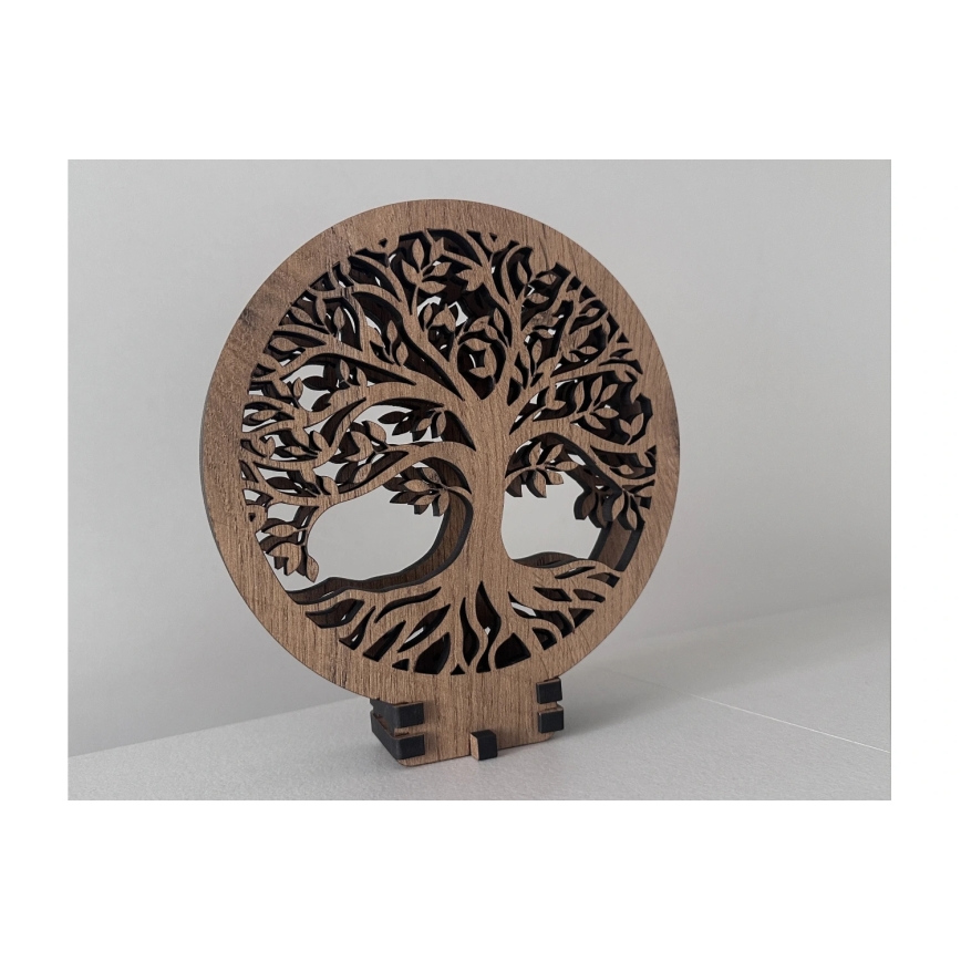 Li-Go 23648/DUB2 - Lampe décorative de table LED dimmable LED/12W/230V 30x31 cm chêne/Arbre de vie