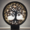 Li-Go 23648/DUB2 - Lampe décorative de table LED dimmable LED/12W/230V 30x31 cm chêne/Arbre de vie