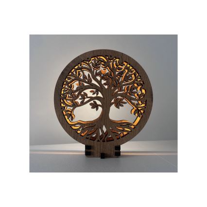 Li-Go 23648/DUB2 - Décoration de table LED à intensité réglable LED/12W/230V 30x31 cm chêne/Arbre de vie