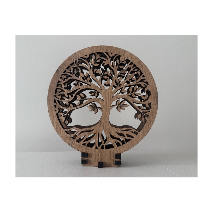 Li-Go 23648/DUB2 - Décoration de table LED à intensité réglable LED/12W/230V 30x31 cm chêne/Arbre de vie