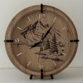 Li-Go 23676/DUB5 - Horloge murale 1x AA Ø 32 cm chêne/Montagnes