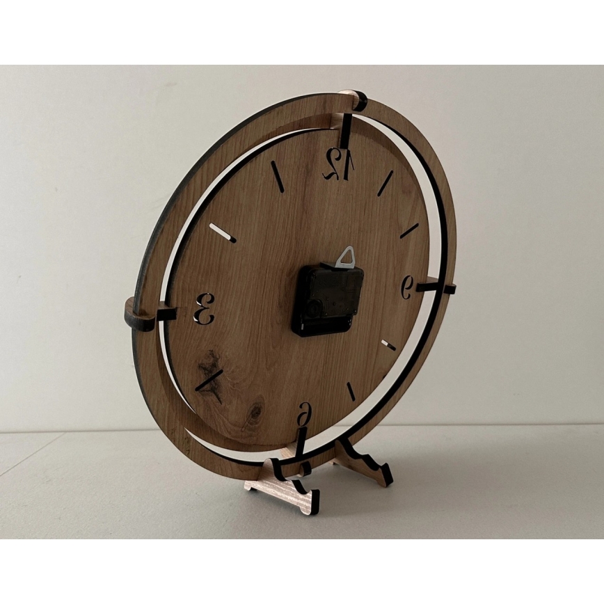 Li-Go 23682/DUB5 - Horloge murale en bois 1 pile AA Ø 32 cm chêne/Pissenlit