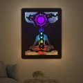 Li-Go 4421/A/4 - Décoration murale LED dimmable LED/10W/5V 30000 mAh 70x90 cm chêne/chakras