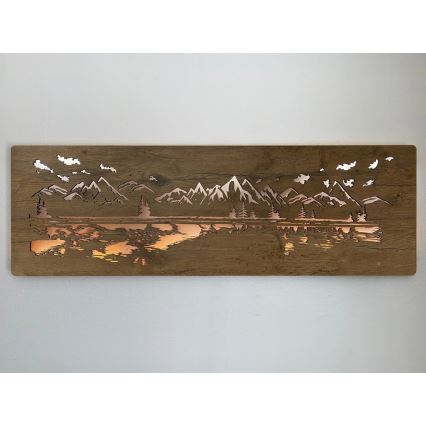 Li-Go 4778/A/4 - Décoration murale LED à intensité réglable LED/10W/5V 30000 mAh 120x40 cm chêne/Lac