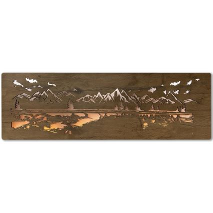 Li-Go 4778/A/4 - Décoration murale LED à intensité réglable LED/10W/5V 30000 mAh 120x40 cm chêne/Lac