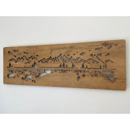 Li-Go 4778/A/4 - Décoration murale LED à intensité réglable LED/10W/5V 30000 mAh 120x40 cm chêne/Lac