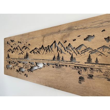 Li-Go 4778/A/4 - Décoration murale LED à intensité réglable LED/10W/5V 30000 mAh 120x40 cm chêne/Lac