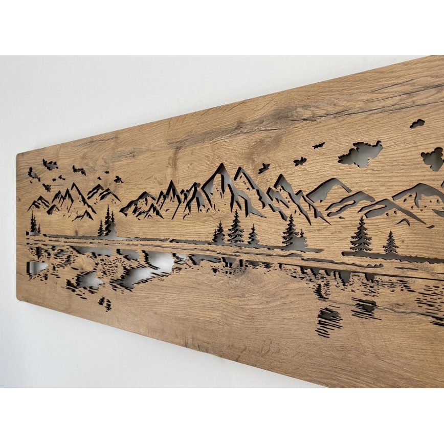 Li-Go 4778/A/4 - Décoration murale LED à intensité réglable LED/10W/5V 30000 mAh 120x40 cm chêne/Lac