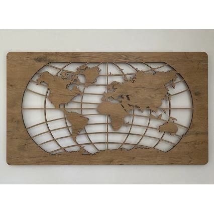 Li-Go 4868/DUB2 - décoration murale LED dimmable LED/24W/230V 110x60 cm chêne/Carte du monde — parallèles