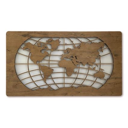 Li-Go 4868/DUB2 - décoration murale LED dimmable LED/24W/230V 110x60 cm chêne/Carte du monde — parallèles