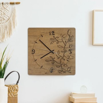 Li-Go 5499/DUB2 - Horloge murale 1xAA 40x40 cm chêne