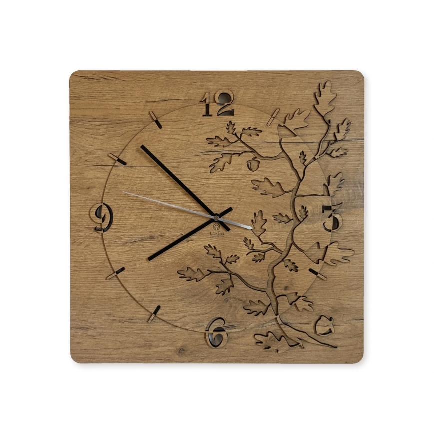 Li-Go 5499/DUB2 - Horloge murale 1xAA 40x40 cm chêne