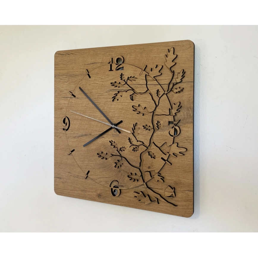 Li-Go 5499/DUB2 - Horloge murale 1xAA 40x40 cm chêne