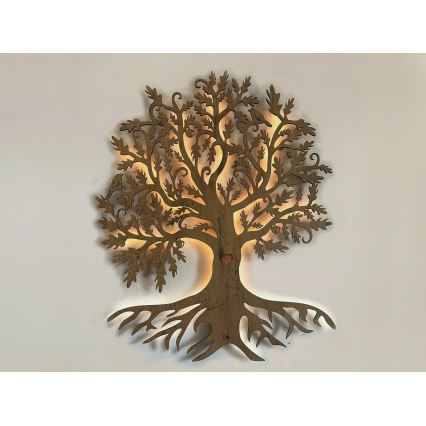 Li-Go 5729/DUB2 - Décoration murale LED avec détecteur de mouvement, LED 10 W / 5 V, 90 x 110 cm, chêne