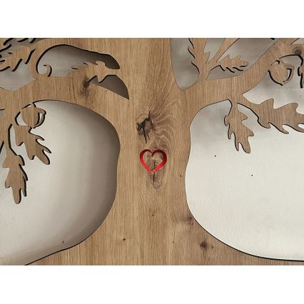 Li-Go 5729/DUB2 - Décoration murale LED avec détecteur de mouvement, LED 10 W / 5 V, 90 x 110 cm, chêne