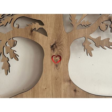 Li-Go 5732/DUB/S2 - LED Décoration murale à intensité variable LED/10W/5V 20000 mAh 68x80 cm chêne