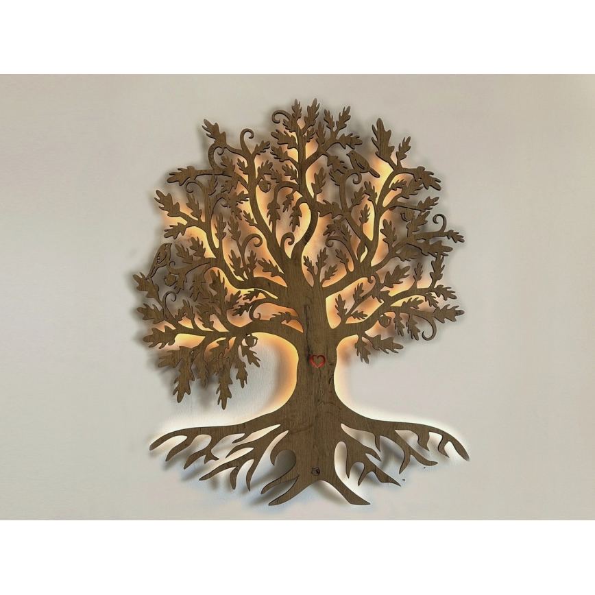 Li-Go 5742/DUB2 - Décoration murale LED à intensité variable, 10 W, 230 V, 90 x 110 cm, chêne