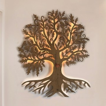 Li-Go 5742/DUB2 - Décoration murale LED à intensité variable, 10 W, 230 V, 90 x 110 cm, chêne