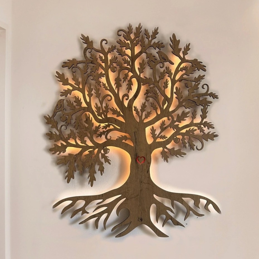 Li-Go 5742/DUB2 - Décoration murale LED à intensité variable, 10 W, 230 V, 90 x 110 cm, chêne