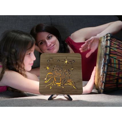 Li-Go 5788/DUB2 - Lampe décorative LED de table LED/12W/230V 19x19 cm chêne/Le Petit Prince