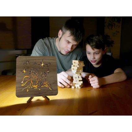 Li-Go 5788/DUB2 - Lampe décorative LED de table LED/12W/230V 19x19 cm chêne/Le Petit Prince