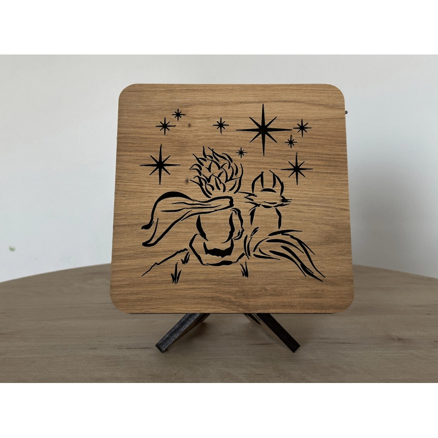 Li-Go 5788/DUB2 - Lampe décorative LED de table LED/12W/230V 19x19 cm chêne/Le Petit Prince