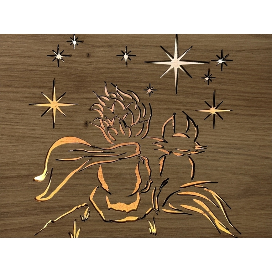 Li-Go 5788/DUB2 - Lampe décorative LED de table LED/12W/230V 19x19 cm chêne/Le Petit Prince