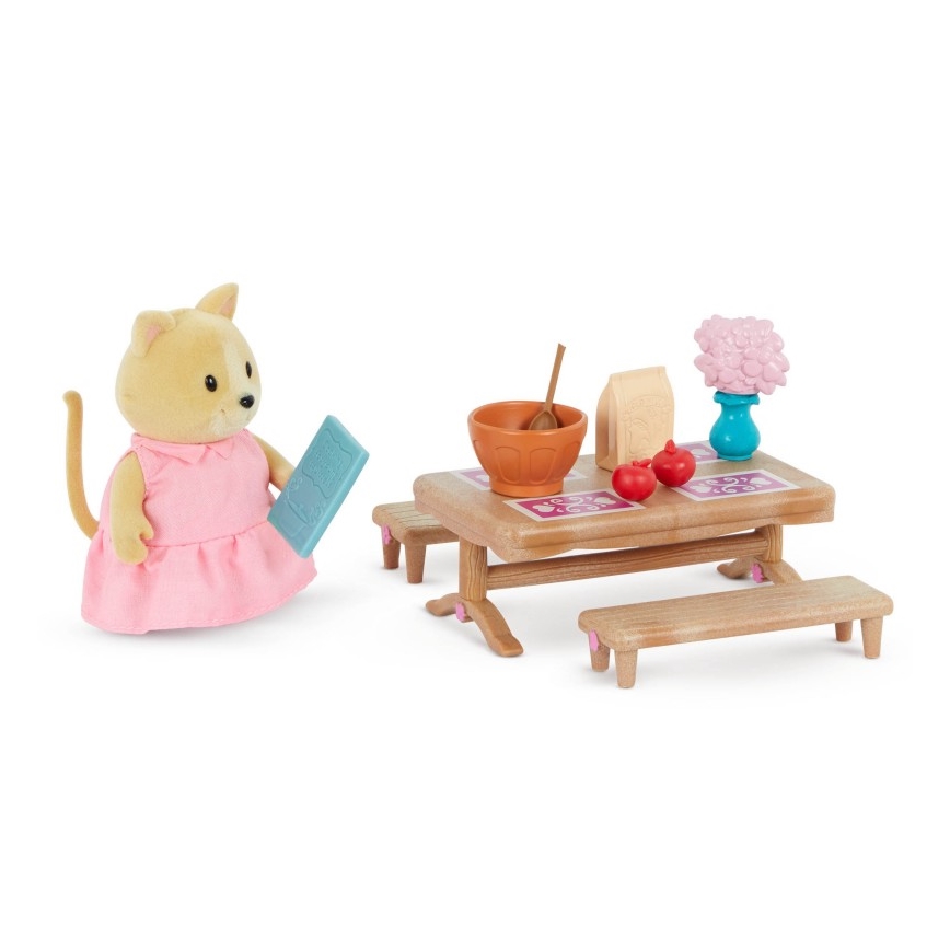 Li'l Woodzeez - Ensemble de jouets meubles de chambre à coucher et de salle à manger