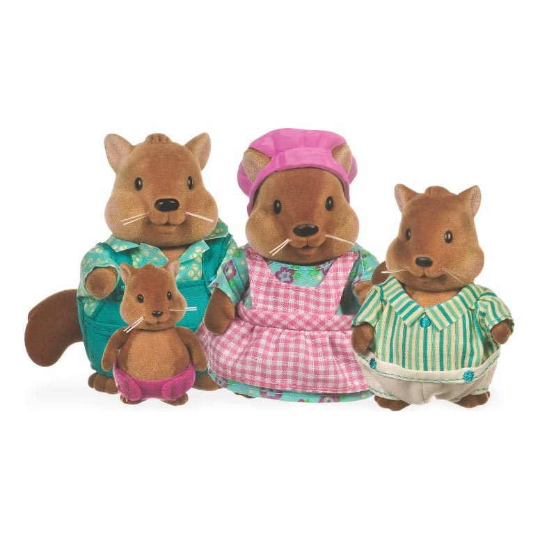 Li'l Woodzeez - Lot de figurines BUSTLEBERRY famille d'écureuils