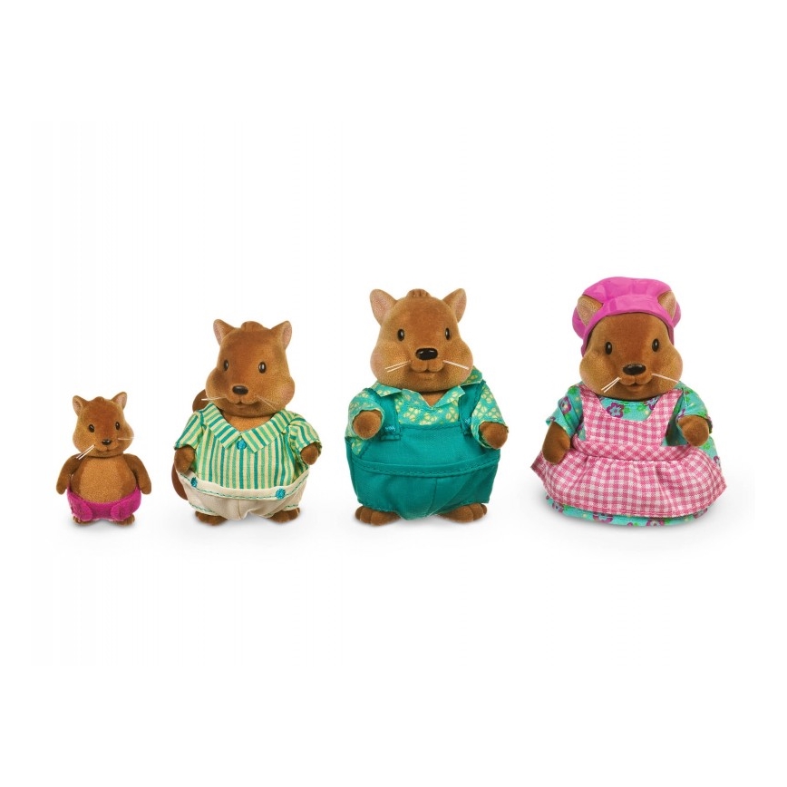 Li'l Woodzeez - Lot de figurines BUSTLEBERRY famille d'écureuils