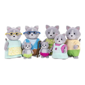 Li'l Woodzeez - Lot de figurines DAINTYPAW famille de chats