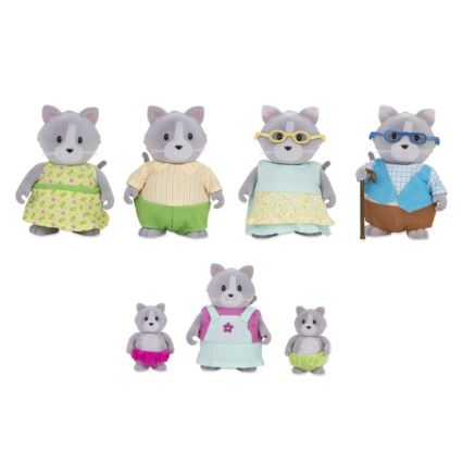 Li'l Woodzeez - Lot de figurines DAINTYPAW famille de chats