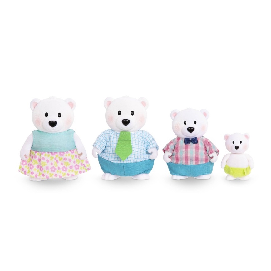 Li'l Woodzeez - Lot de figurines VAN NORTH famille d'ours polaires