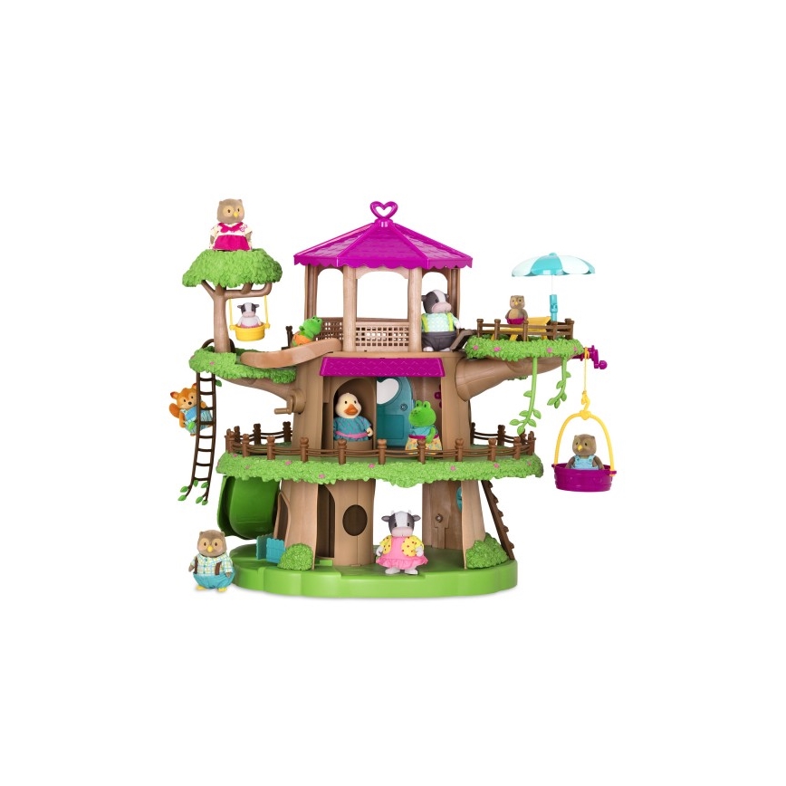 Li'l Woodzeez - Lot de jouets FAMILY TREEHOUSE maison d'arbre