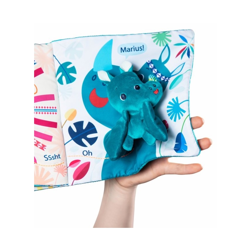 Lilliputiens - Livre textile pour enfants rhinoceros Marius