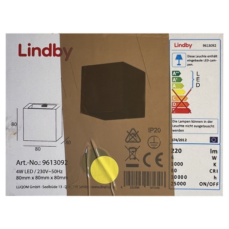 Lindby - Applique murale QUASO LED/4W/230V béton