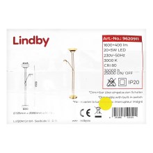 Lindby - Lampadaire à intensité variable YVETA LED/20W/230V + LED/5W/230V