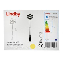 Lindby - Lampadaire extérieur 3xE27/100W/230V IP44