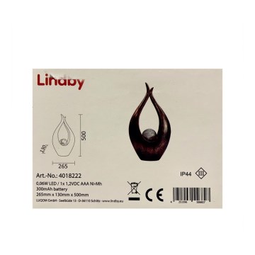 Lindby - Lampe solaire ADEM LED/0,06W/1,2V 300 mAh IP44