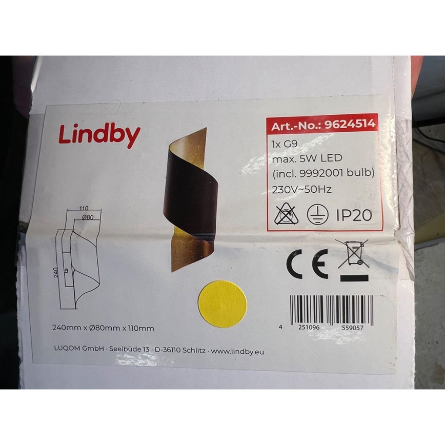 Lindby - LED Applique murale DESIRIO 1xG9/3W/230V