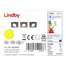 Lindby - LOT 3x Spot encastrable ANDREJ 3xLED/4W/230V