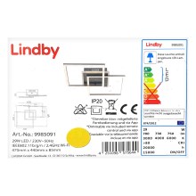 Lindby - Plafonnier à intensité variable CLEAS LED/29W/230V + Télécommande