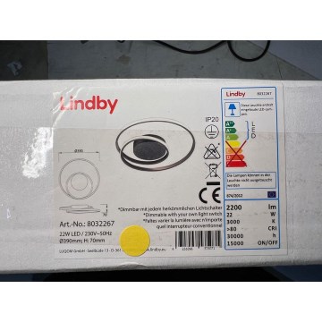 Lindby - Plafonnier à intensité variable KYRON LED/22W/230V
