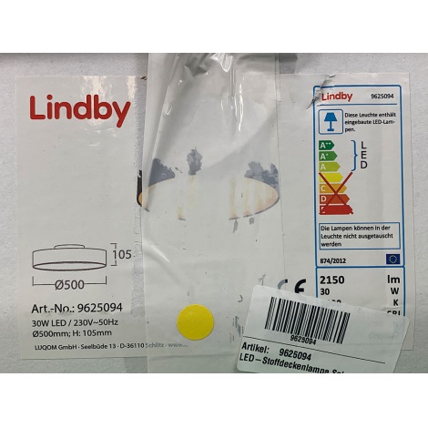 Lindby - Plafonnier SAIRA LED/30W/230V