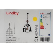 Lindby - Suspension chaîne MAXIMILIA 1xE27/60W/230V