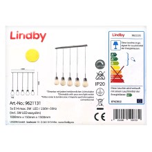 Lindby - Suspension filaire à intensité variable LED BADO 5xLED/5W/230V